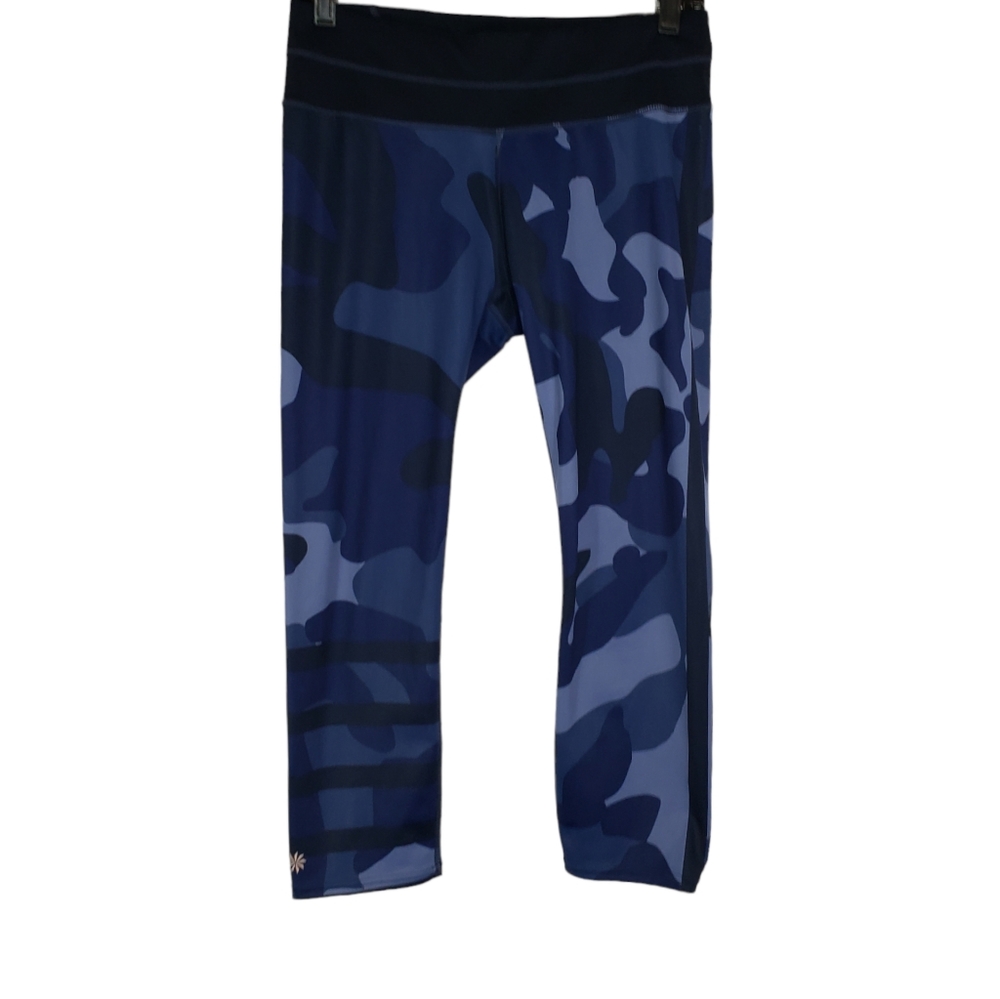 Athleta Sonar Cropped Camo Leggings Blue Size Medium